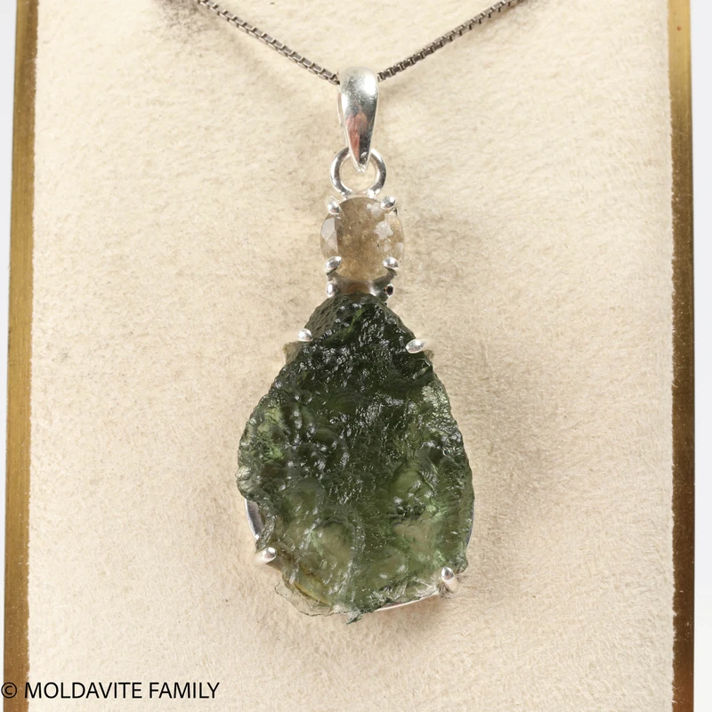 MOLDAVITE & LIBYAN DESERT GLASS PENDANT - 6.44g (MSP0154I028)
