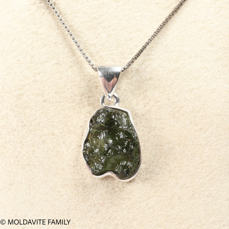 MOLDAVITE PENDANT - STERLING SILVER - 2.28g (MSP0202I149)