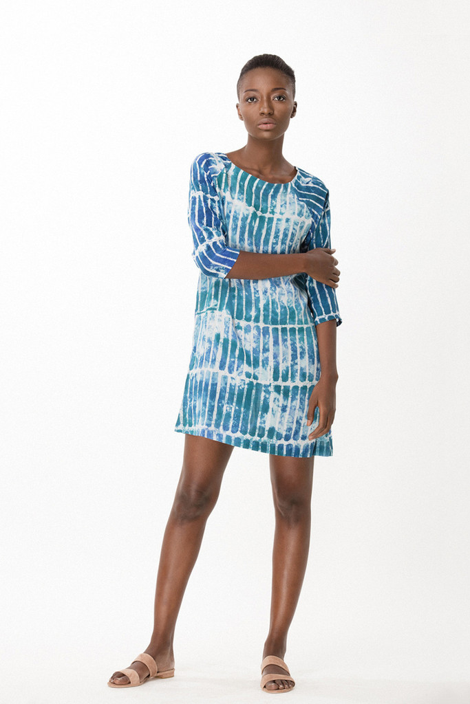 Linter Dress, Marine Chalk