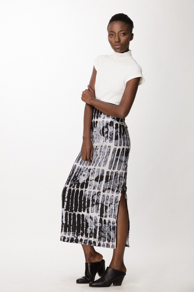 Column Skirt, Black Chalk