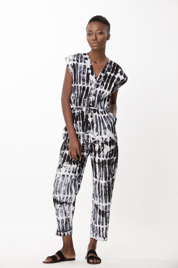 Accra Romper, Black Chalk