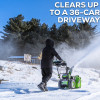 Greenworks Commercial 82SN24D-82DP 82V Dual Stage Snow Thrower with (2) 8Ah Batteries and Dual Port Charger