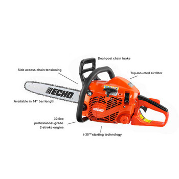 Echo 30.5 cc Chain Saw with i-30 Starter Features