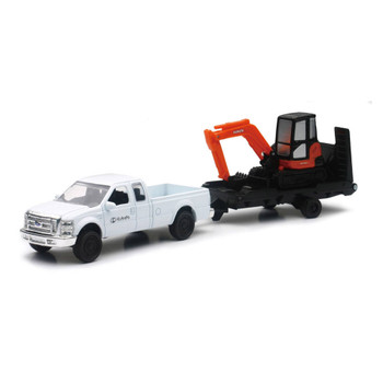 Kubota 77700-08704 KX040 Excavator with Chevrolet Pickup Truck and Trailer