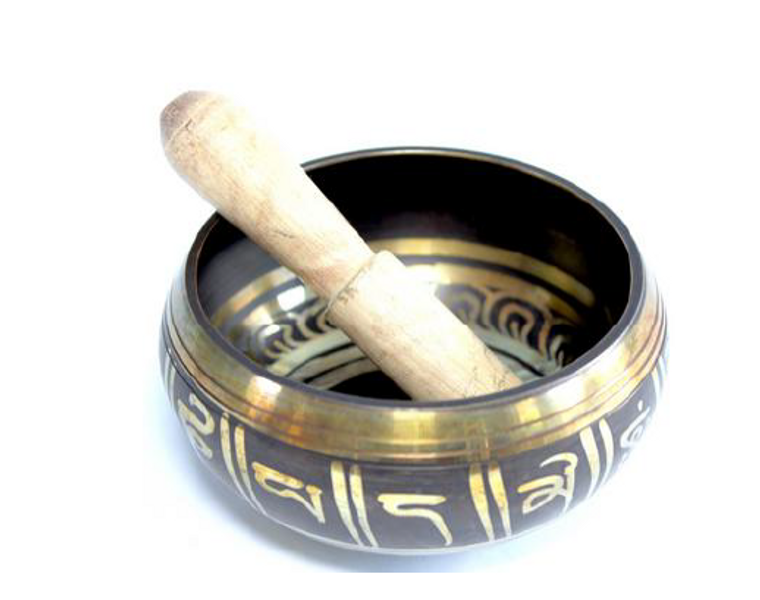 Carved Brass Singing Bowl 