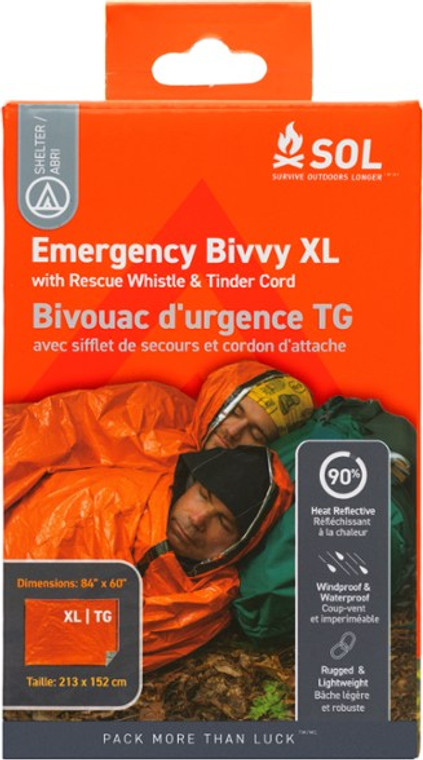 Emergency Bivvy XL with Rescue Whistle & Tinder Cord