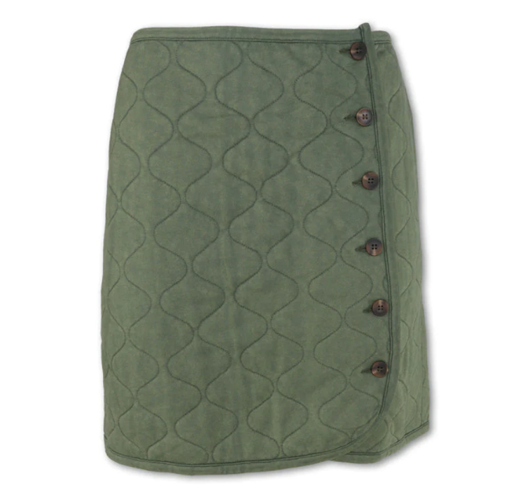 Women's Quilted Button Skirt 