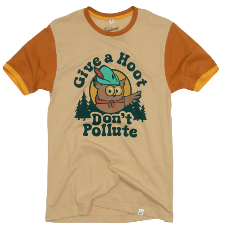 Give A Hoot Unisex Short Sleeve Colorblock Ringer Tee