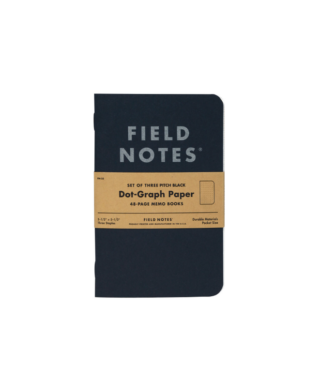Pitch Black Memo Book Dot-Graph