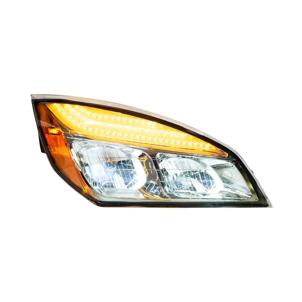 Freightliner Cascadia 2018+ LED Headlight with Heated Lens, Chrome