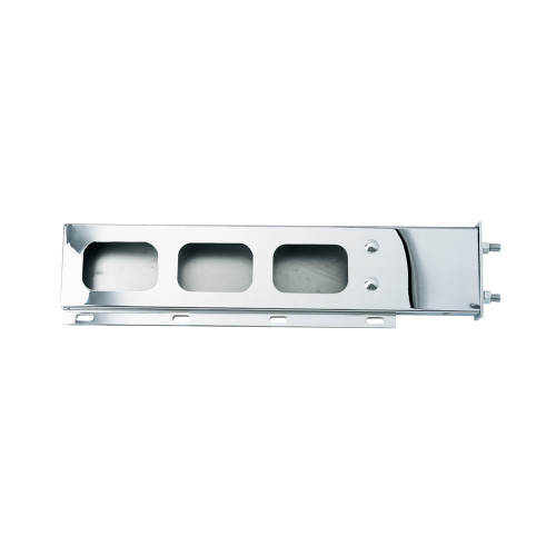SPRING LOADED MUDFLAP HANGERS W/ 6 - RECTANGULAR LIGHT HOLES - 2.5" BOLT PATTERN