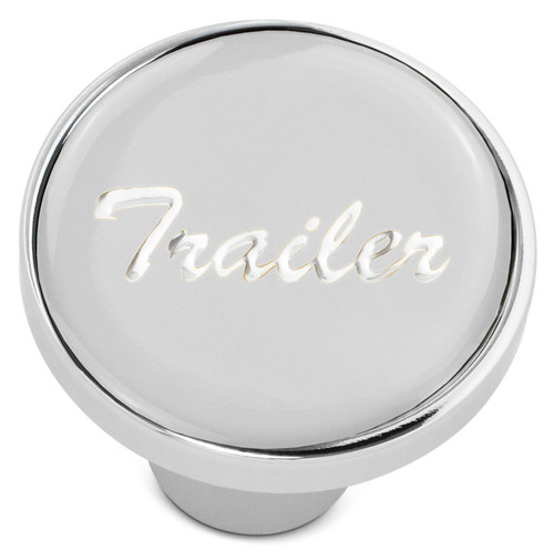 TRAILER" CHROME SCREW-ON AIR VALVE KNOB W/ GLOSSY STICKER -SILVER
