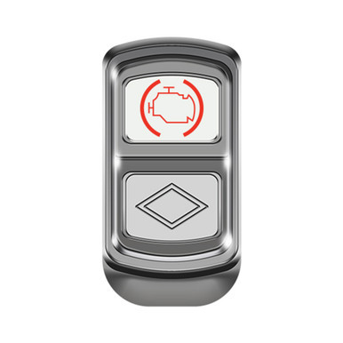CHROME "ENGINE BRAKE" ROCKER SWITCH COVER SET FOR PETERBILT 2006+