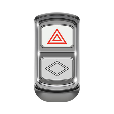 CHROME "HAZARD LIGHTS" ROCKER SWITCH COVER SET FOR PETERBILT 2006+