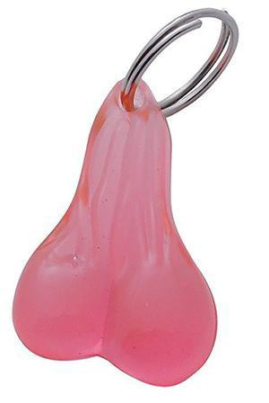 RUBBER BULL BALL KEY CHAIN PINK/SINGLE