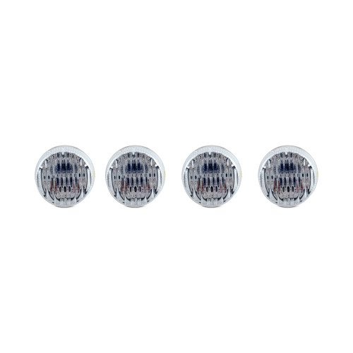 9 LED 2" ROUND MARKER LIGHT 4 PACK– RED LED/CLEAR LENS
