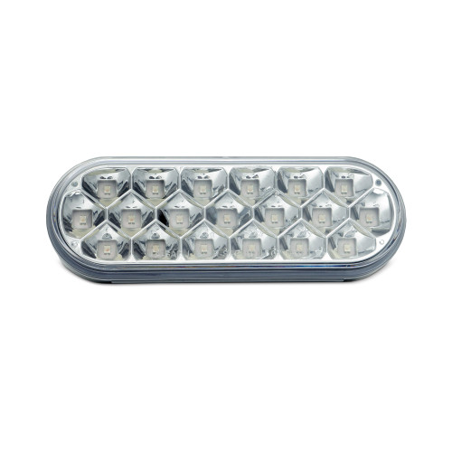 OVAL BEEHIVE STYLE LIGHT W/ 19 DIODES – RED LEDS/CLEAR LENS