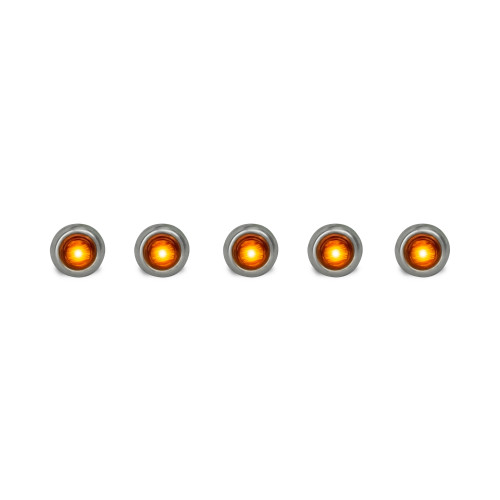 3 LED 3/4" MINI LIGHT WITH BEZEL 5 PACK - AMBER