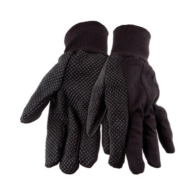 BROWN JERSEY W/ PVC DOTS GLOVES 8oz - L