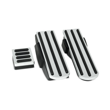 CHROME PEDAL SET WITH BLACK INSERT FOR KENWORTH