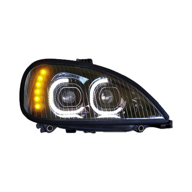 Freightliner Columbia LED Headlight, Black, Driver Side