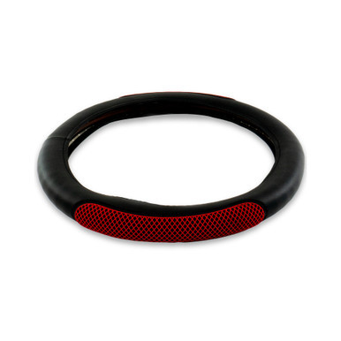 18" RUBBER DIAMOND ANTI-SLIP STEERING WHEEL COVER - RED