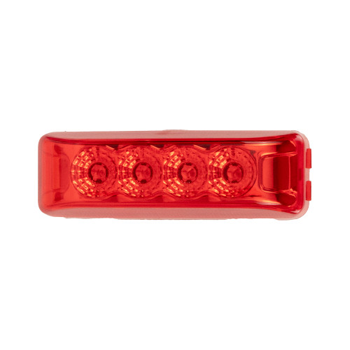 4" RECTANGULAR CLEARANCE MARKER LIGHT W/ REFLECTORS & 4 LEDS - RED