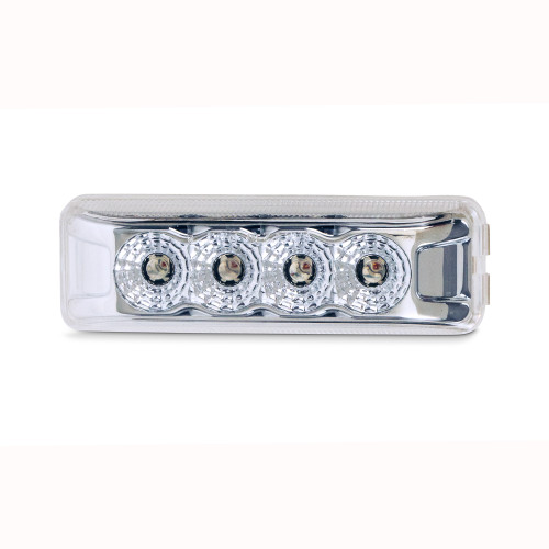 4" RECTANGULAR CLEARANCE MARKER LIGHT W/ REFLECTORS & 4 LEDS - RED LED/CLEAR LENS