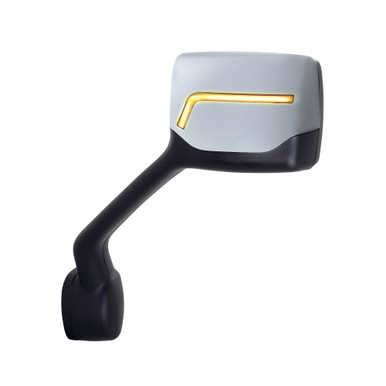 CHROME HOOD MIRROR ASSEMBLY W/ SEQUENTIAL TURN SIGNAL FITS KENWORTH T680 & PETERBILT - DRIVER