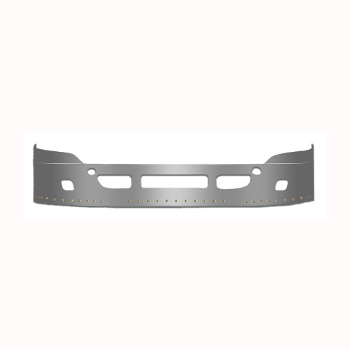 FREIGHTLINER CASCADIA 2008-2017 STAINLESS STEEL BUMPER W/ FOG LIGHT & 3/4" BULLET LIGHT HOLES - 20"