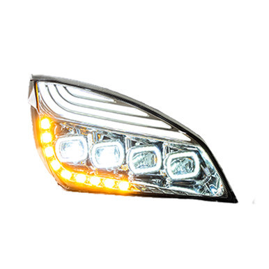Freightliner Cascadia 2018+ LED Headlight, Chrome, Driver Side