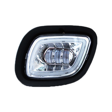 Freightliner Cascadia 2008-2017 Fog Light with Halo, Chrome, Passenger Side
