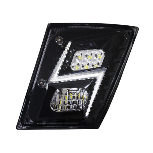 Volvo VN/VNL 2003-2017 High Power LED Fog Light, Black, Passenger Side