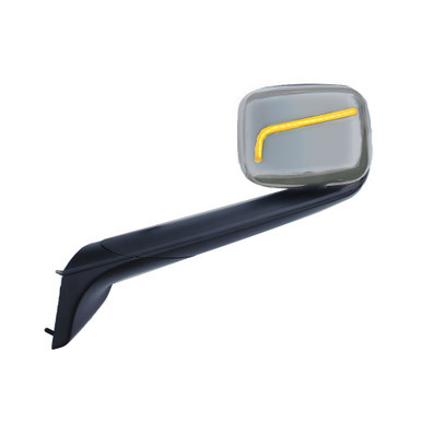 CHROME HOOD MIRROR ASSEMBLY W/ SEQUENTIAL TURN SIGNAL FITS FREIGHTLINER CASCADIA 2018+ - DRIVER
