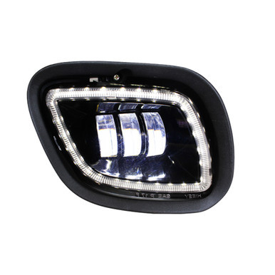 Freightliner Cascadia 2008-2017 Fog Light with Halo, Black, Driver Side
