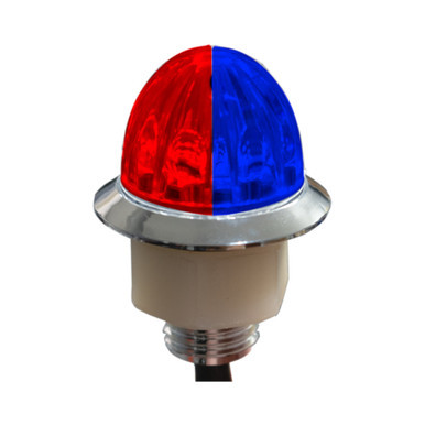 4 LED 3/4″ DUAL COLOR MINI WATERMELON LIGHT – RED & BLUE/CLEAR LENS