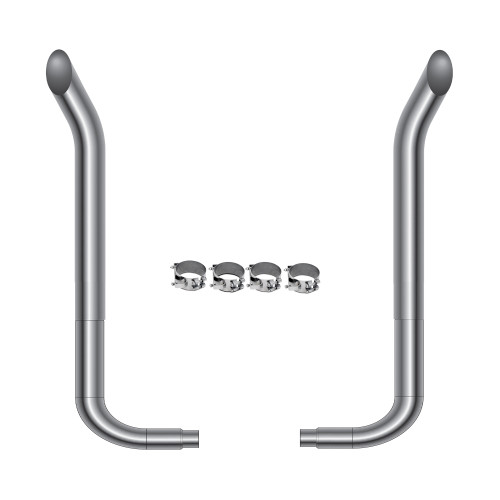 8" BULL HAULER COMPLETE EXHAUST KIT W/ 90° SHORT ELBOWS (FREIGHTLINER)