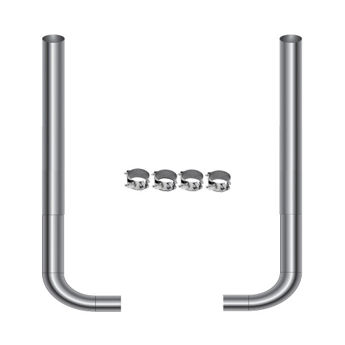 7" FLAT TOP COMPLETE EXHAUST KIT W/ 90° SHORT ELBOWS (FREIGHTLINER)