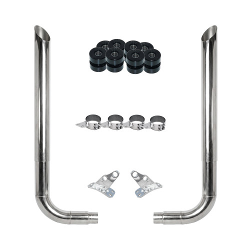 6" MITER CUT COMPLETE EXHAUST KIT W/ 90° PICKETT ELBOWS
