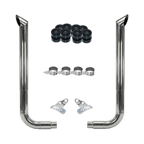 8" CHINO CUT COMPLETE EXHAUST KIT W/ 90° PICKETT ELBOWS