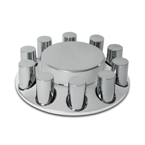 FLAT FRONT AXLE COVER W/10-33mm SCREW ON LUG NUTS