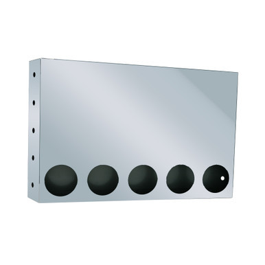 20" REAR CENTER PANEL W/ 5 - 4" & 15 3/4" LIGHT HOLES - MITERED EDGE