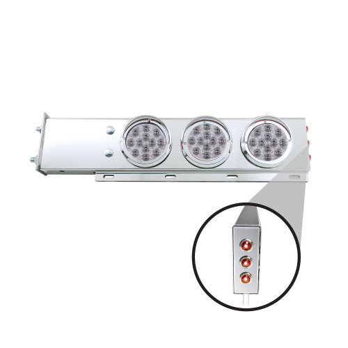 SPRING LOADED MUDFLAP HANGERS W/ 6 - 4" & 6 - 3/4" LIGHT HOLES- 2.5" BOLT PATTERN - CLEAR RED