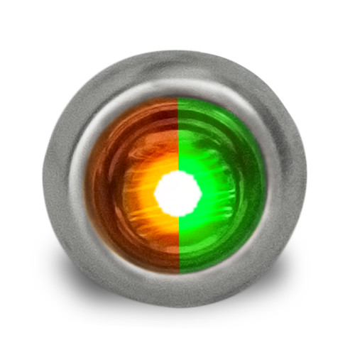 3 LED 3/4″ DUAL COLOR MINI LIGHT – AMBER & GREEN/CLEAR LENS