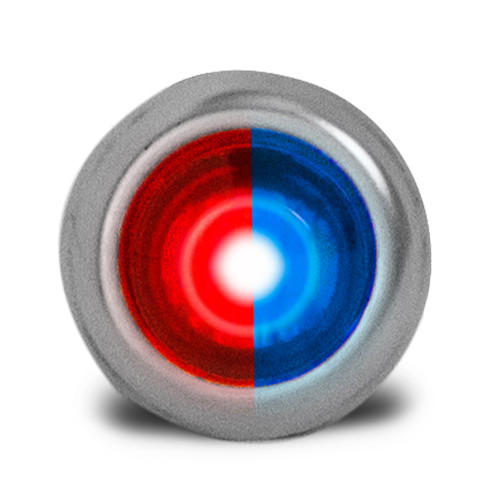 3 LED 3/4″ DUAL COLOR MINI LIGHT – RED & BLUE/CLEAR LENS