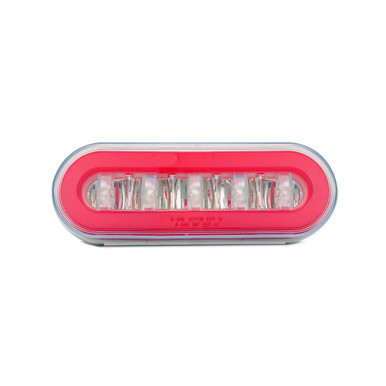 OVAL GLO LIGHT W/ RED HALO & CLEAR LENS IN MIDDLE – RED