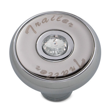 “TRAILER” CHROME SCREW-ON AIR VALVE KNOB W/ JEWEL – CLEAR