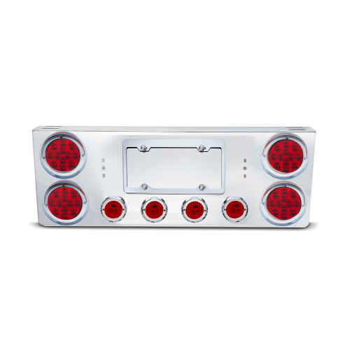 SS Rear Light Panel W/4-4"Economy LED Lights& W/4-2"LED Lights