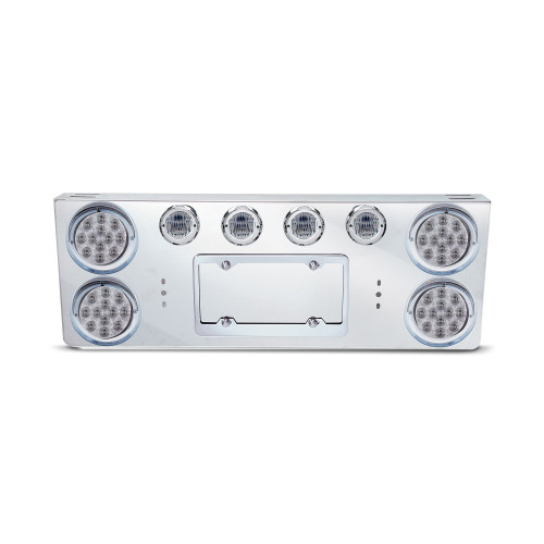 SS Rear Panel W/4-4" Clear Red Economy Light & W/4-2"Clear Red Light On The Top