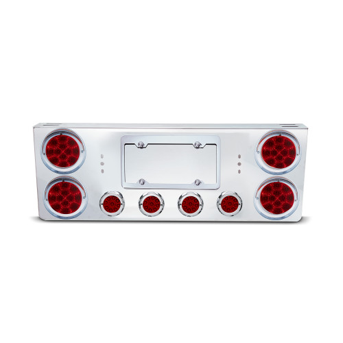 SS Rear Light Panel W/4-4"Red Spyder Lights & W/4-2" Red Lights